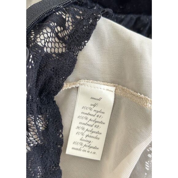 Mi Ami Lace Cami Top Black Velvet Bow Womens Small - Picture 6 of 8